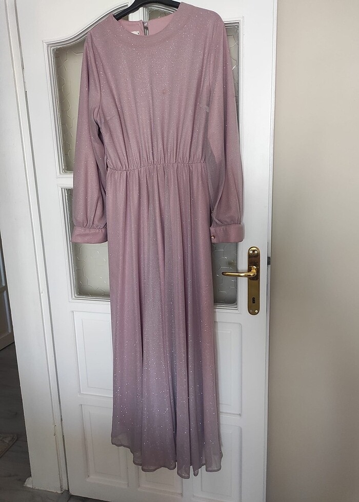 Lila gik tasarim tesettür elbise - Görsel 4