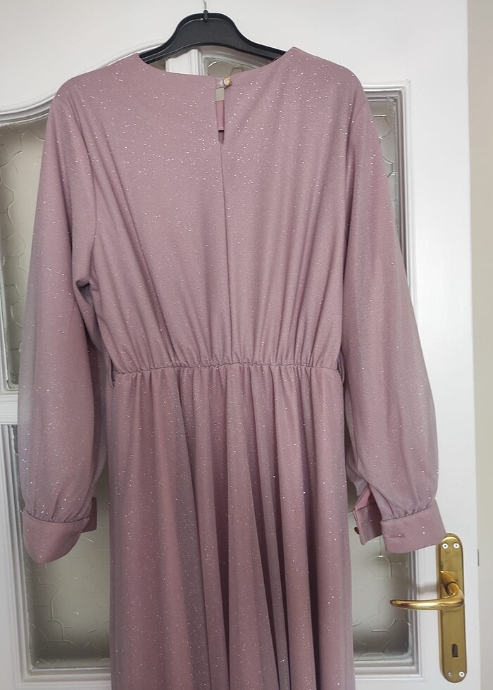 Lila gik tasarim tesettür elbise - Görsel 2