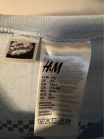 13-14 Yaş Beden H&m pijama üatü