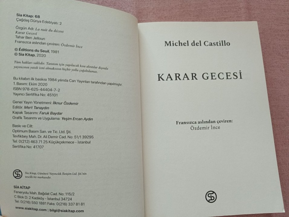 Karar Gecesi - Michel Del Castillo - Görsel 3
