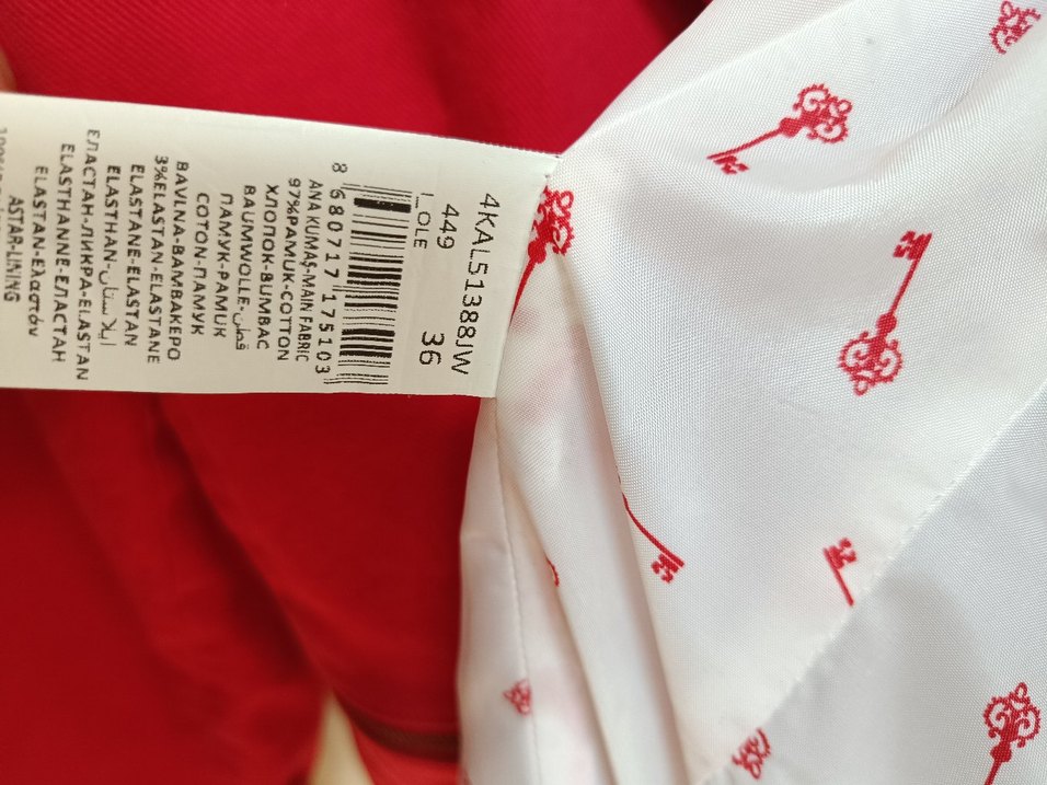 Kırmızı Düğmeli Kadın Blazer Ceket - Görsel 2