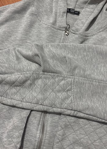 Dilvin Gri Kapüşonlu Fermuarlı Kadın Sweatshirt