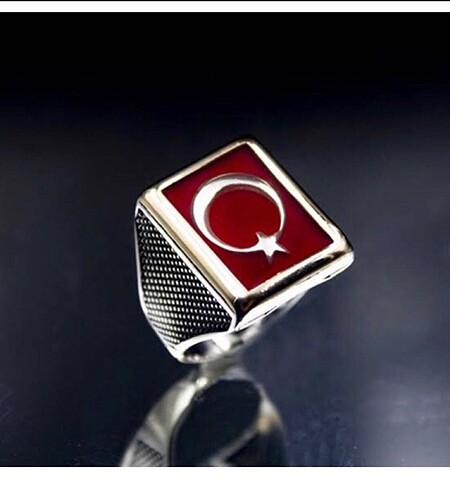 Ayyıldızlı gümüş yüzük