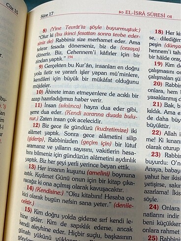  TÜRKÇE MEALİ KURANI KERİMİN
