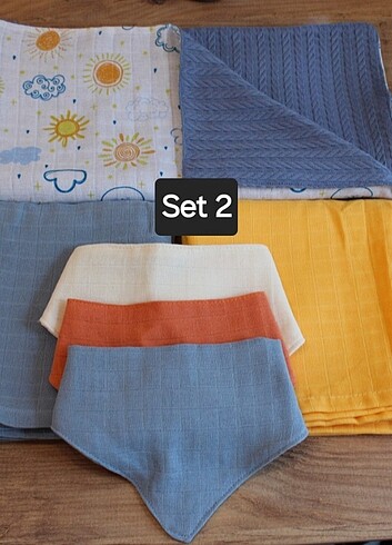 Müslin battaniyeli 6li set