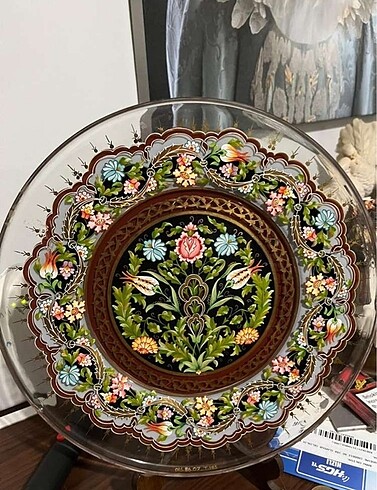 Paşabahçe PAŞABAHÇE EL BOYAMASI DEKORATİF TABAK ÖZEL SERİ