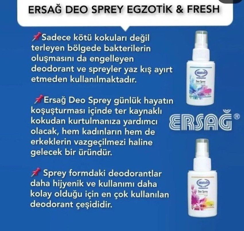 Ersağ Deo Sprey Kadın Deodorant 2 adet - Görsel 2