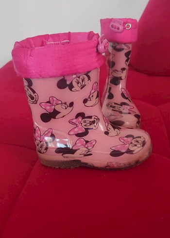 LC Waikiki Kız Çocuk Pembe Minnie Mouse Desenli Yağmur Çizmesi