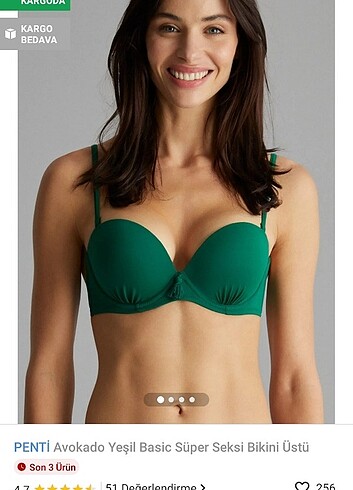 Penti destekli bikini üstü 