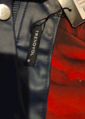 Kadın Lacivert Deri Kumaş Pantolon - Görsel 4