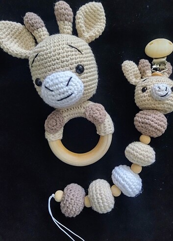 Beden Amigurami çıngırak emzik seti