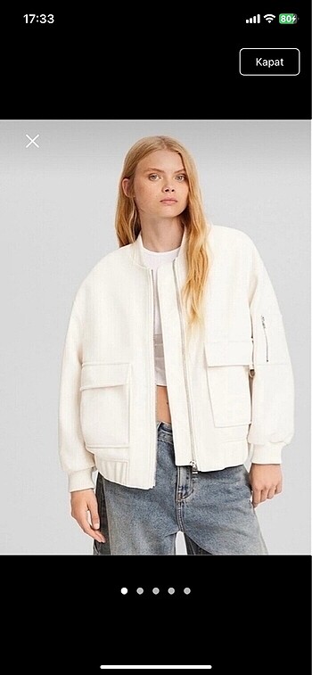 BERSHKA beyaz ceket
