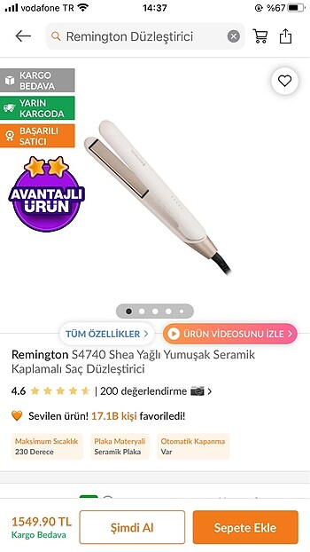 Remington Remington düzleştirici
