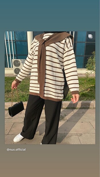 Çizgili triko tunik
