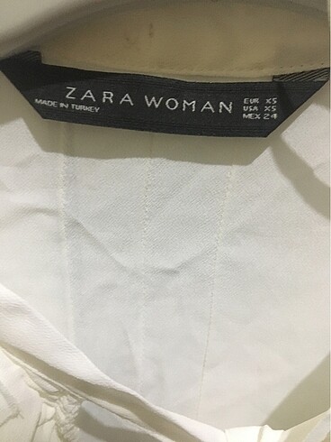 s Beden beyaz Renk Zara göğüs detaylı gömlek