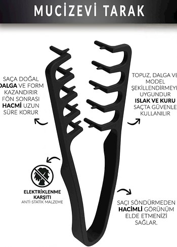 Erkekler İçin Saç Şekillendirici Tarak mucizevi tarak - Görsel 3