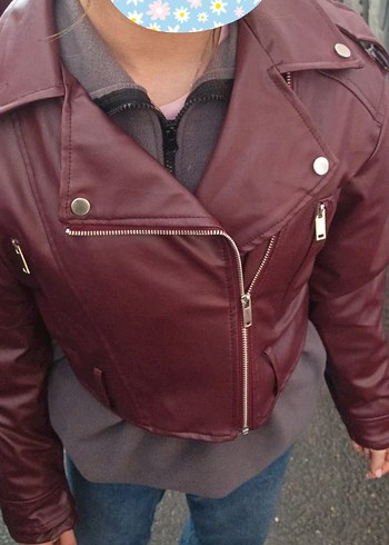 Bordo Kadın Deri Ceket 0 ürün - Görsel 3