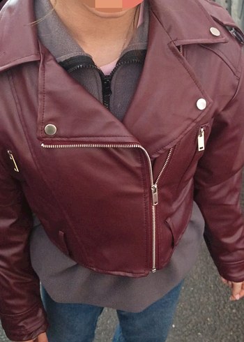 Bordo Kadın Deri Ceket 0 ürün - Görsel 4