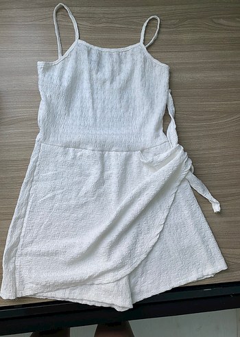 Kadın Beyaz Keten Midi Tulum