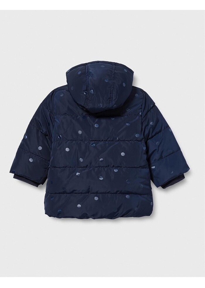 S.Oliver Lacivert Puantiyeli Kalın Kaban - Görsel 3