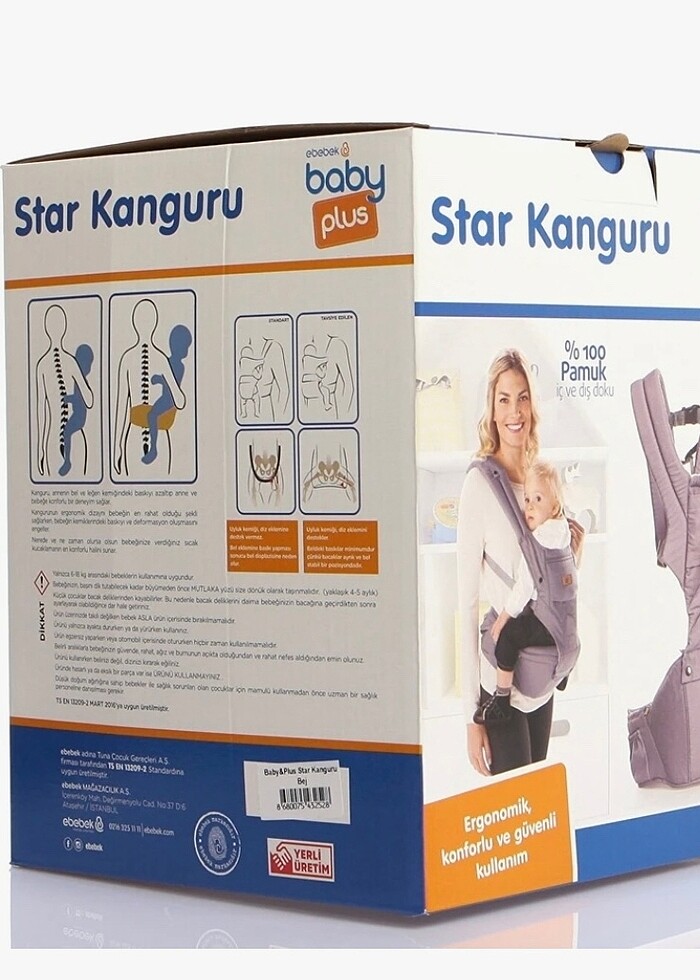 Baby Plus 0Pamuk Kanguru Oturma deste - Görsel 3