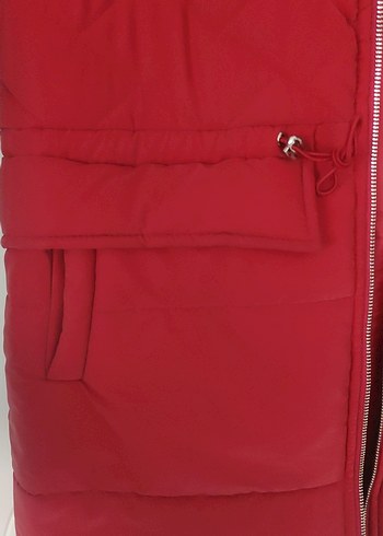 Kırmızı yumuşacık Kışlık Kürklü Mont - Görsel 6