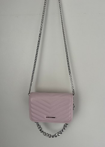 Pembe Zincir Detaylı Kadın Deri Çanta