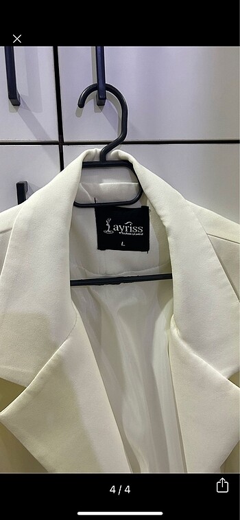 l Beden beyaz Renk Blazer Ceket