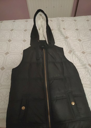 Siyah, Fermuarlı, Yüksek Yakalı Kadın Yelek - Görsel 4