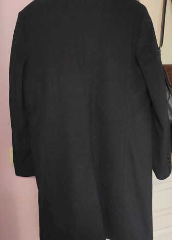 Erkek Siyah Düğmeli Midi Kaban - Görsel 2