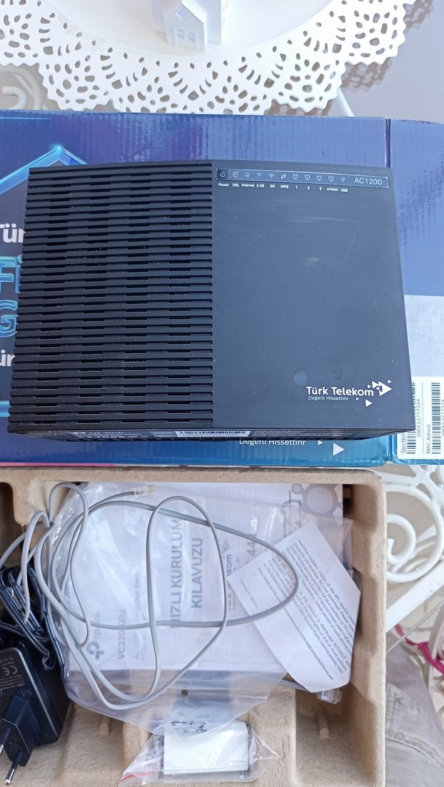 ,tp link ac 1200 modeli    Türk Telekom Fiber Güçlü Modem Siyah - Görsel 3