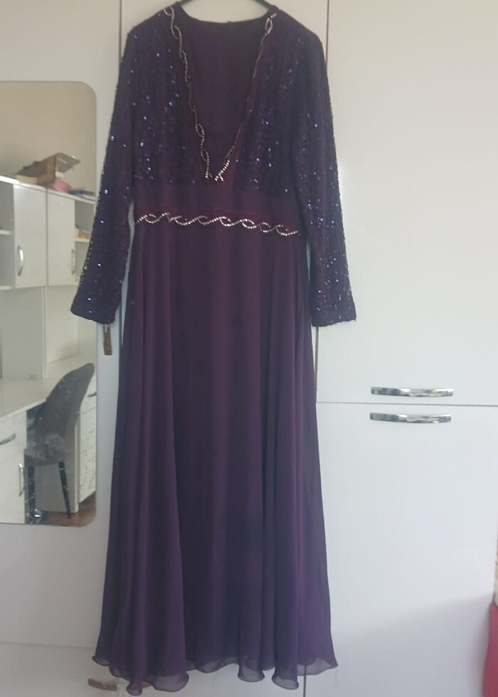 Mor tesettür abiye  - Görsel 2