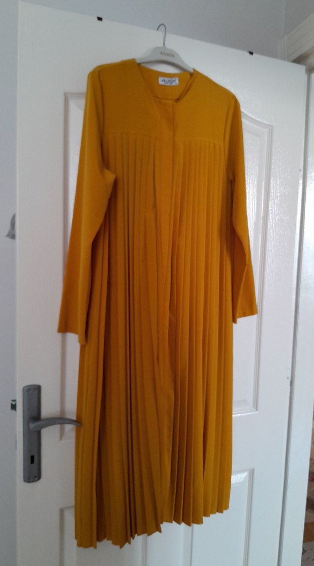 Sarı Piliseli Uzun Kadın tunik - Görsel 2