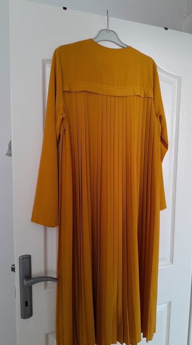 Sarı Piliseli Uzun Kadın tunik - Görsel 5