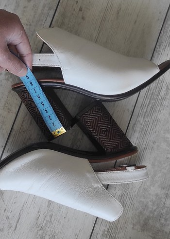 Beyaz Dolgu Topuklu Kadın Sandalet - Görsel 5