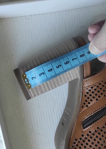 Kahverengi Deri Kadın Dolgu Topuklu Sandalet - Görsel 9