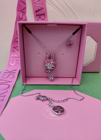 Beden pembe Renk Swarovski Pembe Tsbbit Kolye