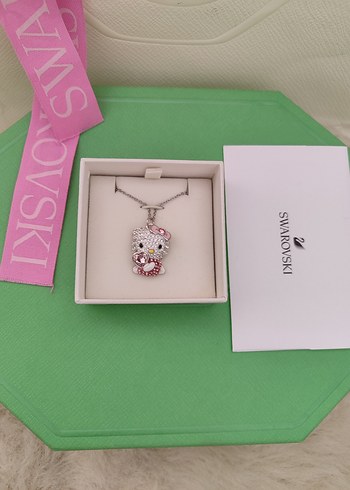 Swarovski Pembe Hello Kitty Kolye