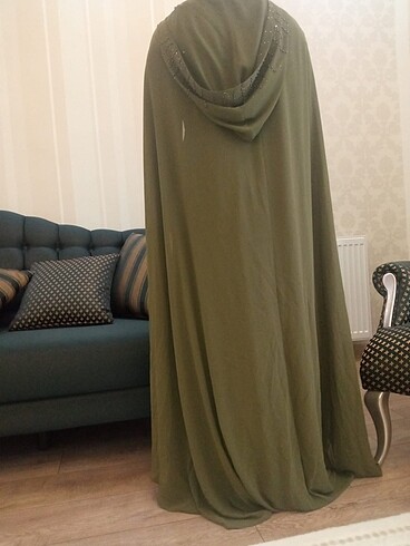 Yeşil pelerinli abiye - Görsel 7