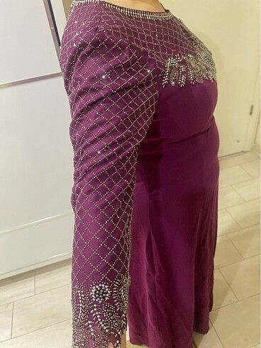 Mor taşlı abiye - Görsel 3