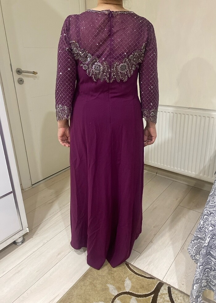 Mor taşlı abiye - Görsel 2