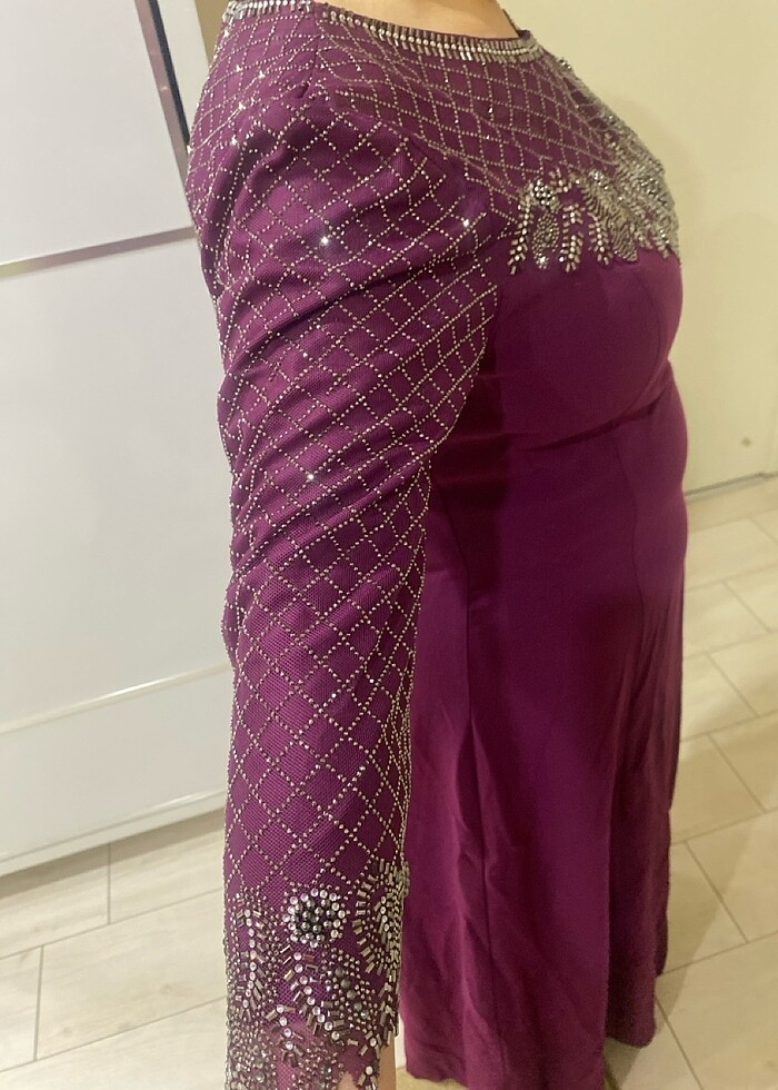 Mor taşlı abiye - Görsel 3