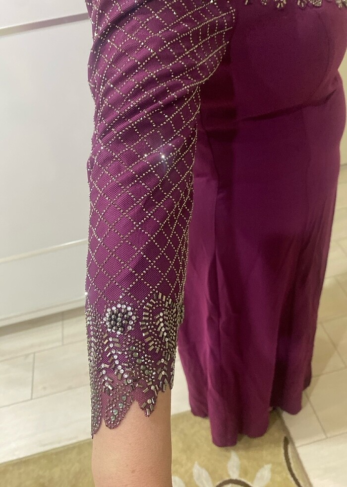 Mor taşlı abiye - Görsel 4