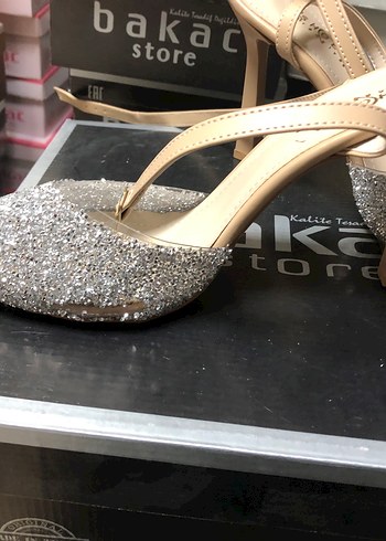 40 Beden ten rengi Renk Kadın Ten Parlak Stiletto Abiye Ayakkabı-093