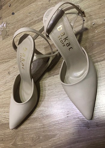 36 Beden Ten cilt Stiletto Topuklu Kadın Abiye Ayakkabı-050
