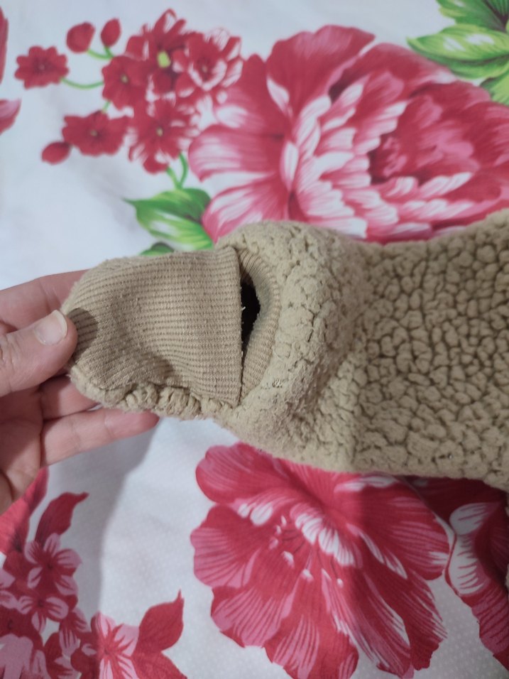 Kahverengi Peluş Bebek Tulumu Kapüşonlu - Görsel 2