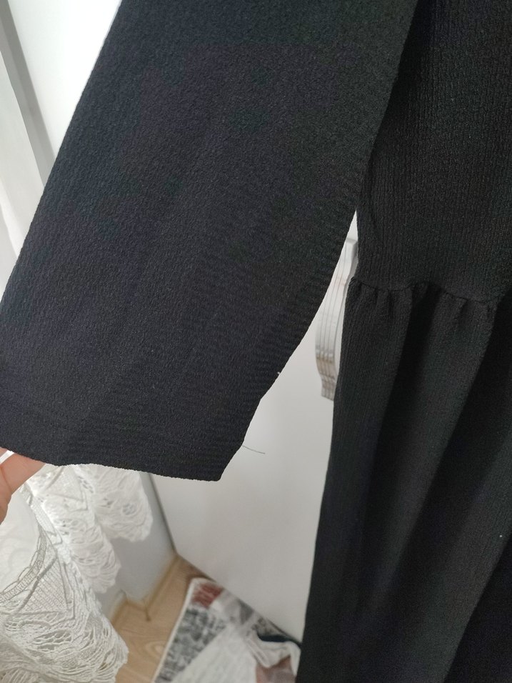 Uzun Siyah Kadın Elbise - Görsel 4