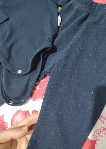 Lacivert Bebek Takımı Uzun Kollu Pamuklu 0-3m - Görsel 3