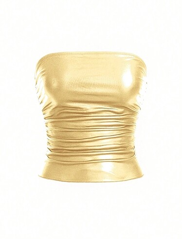 Gold Straplez Crop