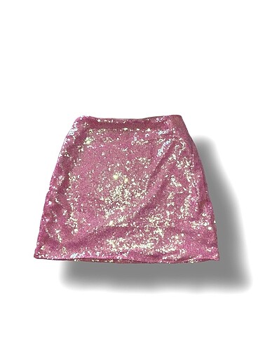 Pullu Payetli Pink Etek